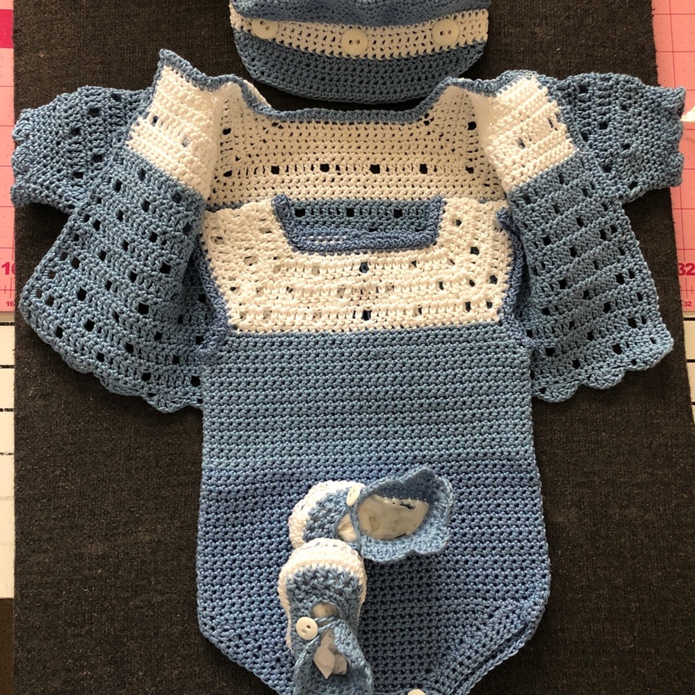 Newborn baby boy crochet outfit